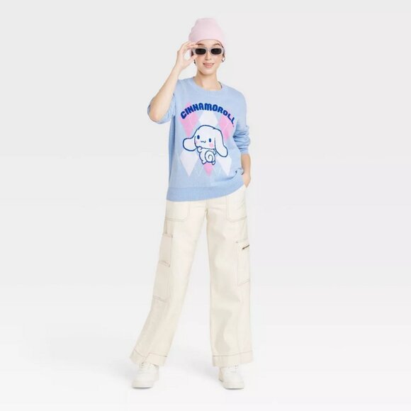 Cinnamoroll Jacquard Knit Argyle Sweater Sanrio Hello Kitty Sz 1X - Picture 13 of 13